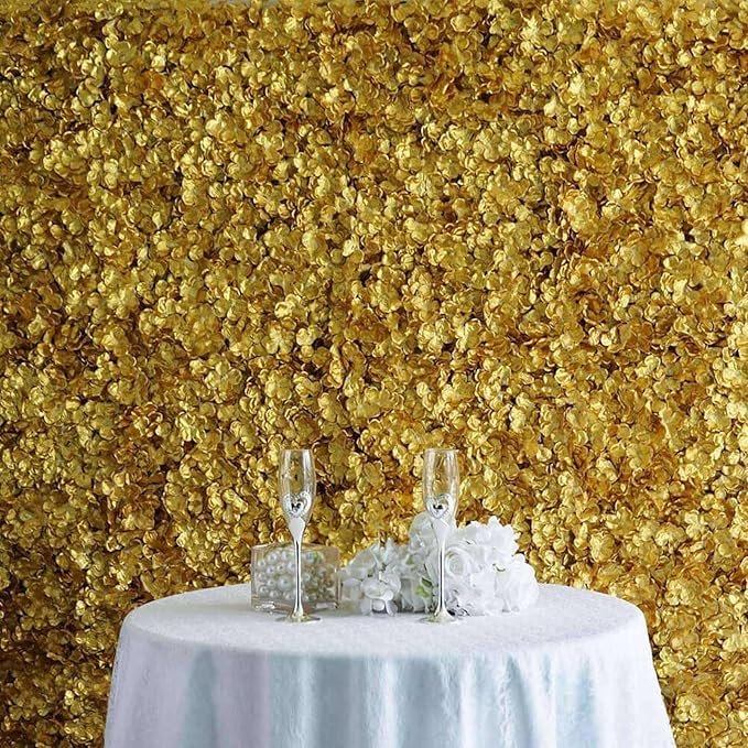 Efavormart 4 PCS Gold Silk Hydrangea Flower Mat Wall Wedding Event Decor for DIY Centerpiece Arrangement Party Decorations
