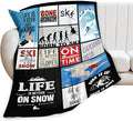 Skiing Throw Blanket for Lovers - Soft Warm Cozy Fleece for Kids Adults - Couch Sofa Bed 50"x60"