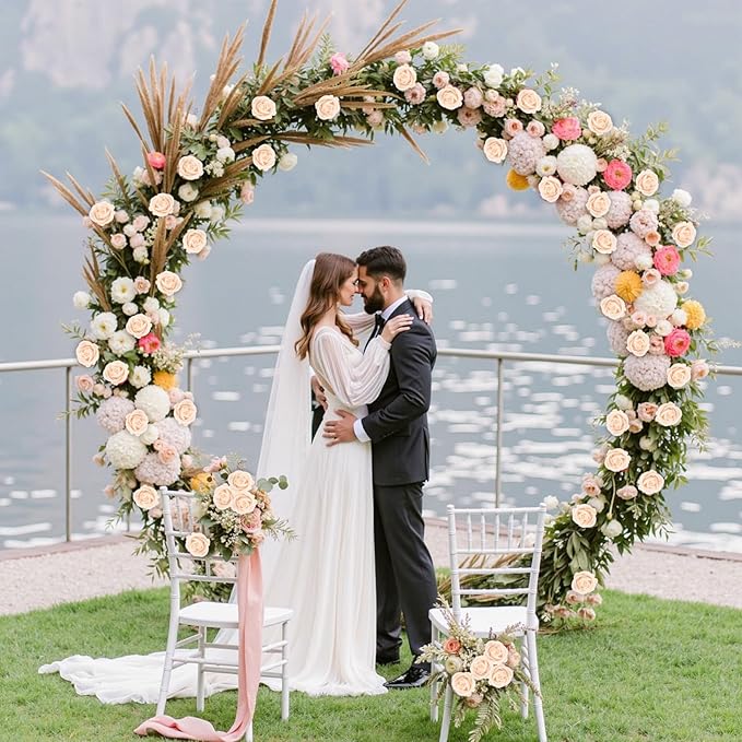 BLEUM CADE 50 Pcs Champagne Roses Artificial Flowers, Real Touch Velvet Roses Fake Flowers Bulk, Artificial Roses Bouquet with Long Stems Bridal DIY Wedding Party Centerpiece Decorations