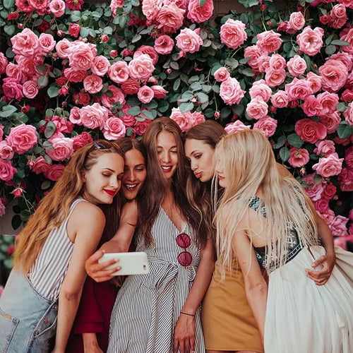 10x6.5ft Pink Rose Flower Photo Background Wedding Bridal Newborn Shower Birthday Party Photography Backdrops Banner Decor Anniversary Ceremony Couple Studio Props