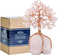 Crocon Rose Quartz Crystal Tree with Rose Quartz Stone Base Tree of Life Decor for Bedroom, Birthday Gifts for Women, Sister Gift, Birthday Gifts for Mom, Cute Home Decor Pink Housewarming Present