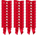 7Rainbows 30pcs Boutique 2.5" Red Satin Ribbon Twist Tie Bows for Tying Up Packages Gift Wrapping