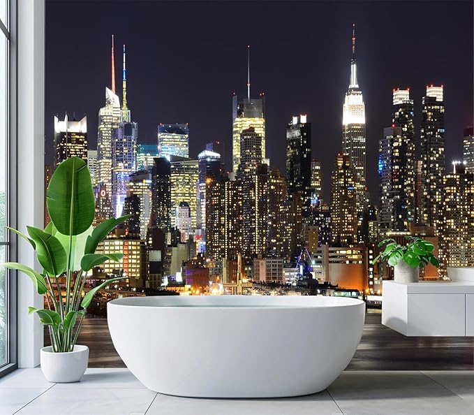 Cliouar-New York City Skyline viewed from Weehawken New Jersey Peel and Stick 90" x 67"