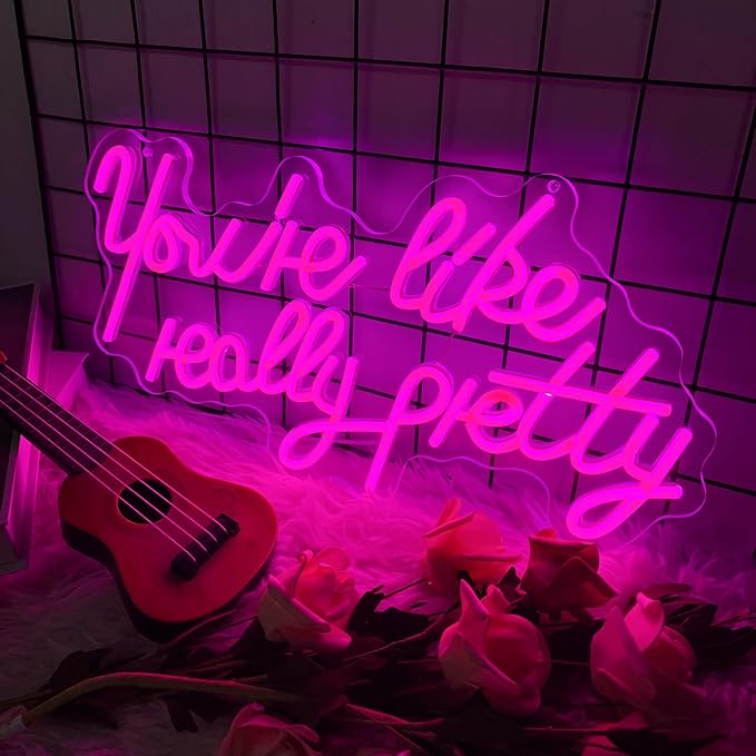 Your Like Really Pretty Neon Sign Bedroom Decor Birthday Gifts for Women Room Decor for Teen Girls Wedding Party Pink Neon Name Sign Christmas Gifts