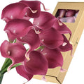 FiveSeasonStuff Real Touch Calla Lily Artificial Flowers Wedding Bridal Bouquet | Floral Arrangements | 15 Calla Lilies (Blush Magenta)