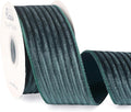 Ribbli Glossy Teal Green Velvet Wired Ribbon 2.5 Inch Striped Velvet Christmas Ribbon for Gift Wrapping Christmas Tree Decoration Crafts Wreaths Supplies-Continuous 10 Yards