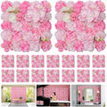 Artificial Flower Wall Backdrop 16pcs 16.5x16.5 Inch Silk Rose Floral Wall Panel Decor Ideal for Wedding Celebrations, Festive Party Birthday Backdrops and Elegant Home Decor-Light Gold Pink