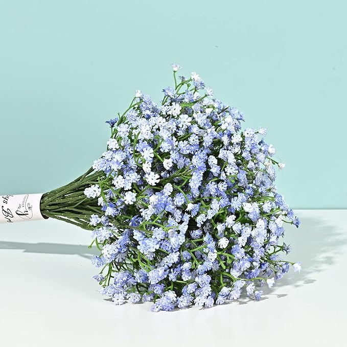 Yastouay Babys Breath Artificial Flowers, 6Pcs Fake Babys Breath Flowers Artificial Bulk, Real Touch Faux Babies Breath Gypsophila Bouquet for Wedding Centerpiece Floral Arrangement Party Decor