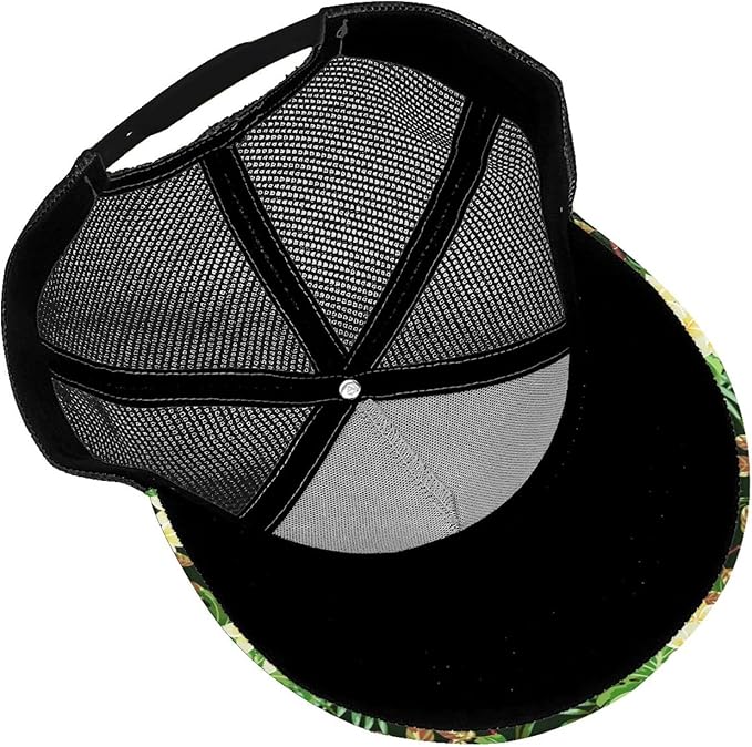 Tropical Pink Flowers Hats Women Men Hawaii Trucker Hat Adjustable Snapback Mesh Baseball Cap Hat