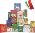 Smarimple Christmas Gift Bags 16 PCS Christmas Bags Bulk Assorted Sizes with Handles and 12 Sheet Tissue Papers 16 Holiday Designs 3 Jumbo 5 Large 6 Medium 2 Wine Bags for Xmas Holiday Present