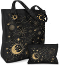 2 Pack Canvas Tote Bag - with Makeup Pouch Aesthetic Cute Women Reusable Canvas Bag for Shopping, Work, Travel