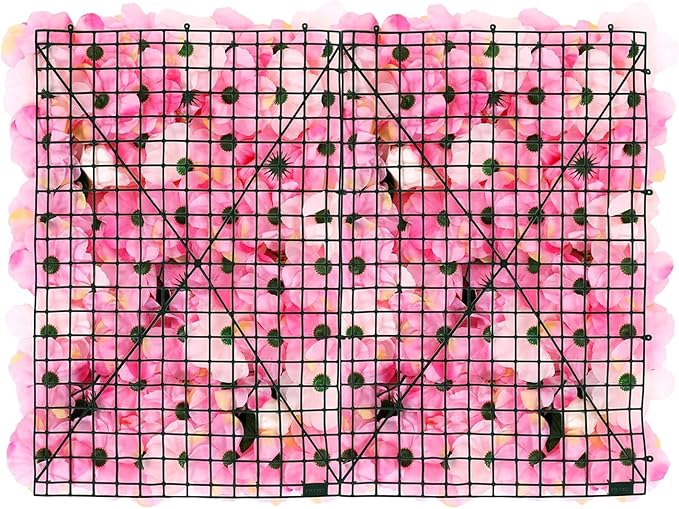12 Pcs Flower Wall Panel Artificial Flower Backdrop 3D Silk Rose Floral Wall Decorative Faux Flower Wall Background Home Decoration