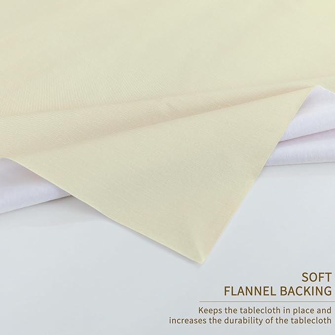 Rectangle Table Cloth,100% Waterproof Tablecloth Oil Proof Spill Proof Vinyl Table Cloth, Wipe Clean Plastic Table Cover for Dining, Camping, Indoor and Outdoor 54" x 78",Beige