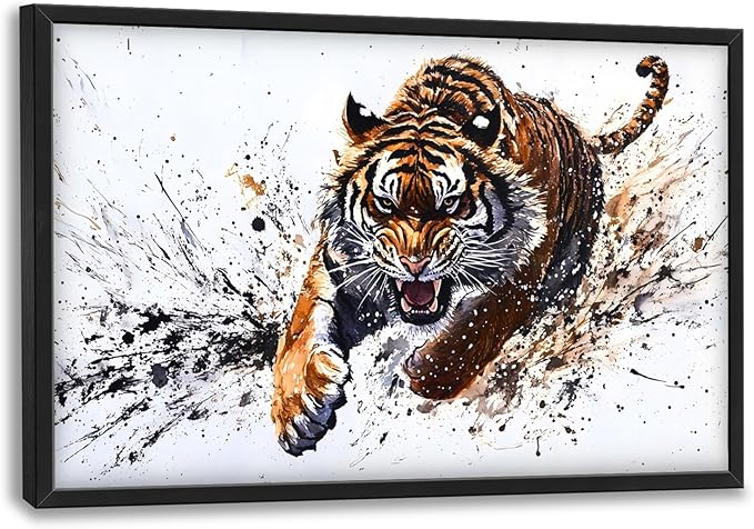 Tiger Large Decor Wall Art Framed Pictures for Living Room, Animal Oversized Canvas Print Painting Modern Extra Large Framed Artwork for Bedroom Office Home Decor 36"x24"