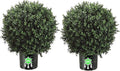 24" T with 17" W Artificial Topiary Trees, Decorative Indoor Outdoor Faux Boxwood, for Home, Office, and Garden Decor