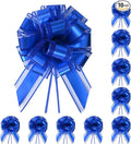 10-Pack Royal Blue Pull Bows for Gift Wrapping - 6 Inch Reusable Ribbon Bows, Large Instant Floral Decor Bows for Wedding, Christmas, Birthday Decor, Gift Basket & Party Decorations