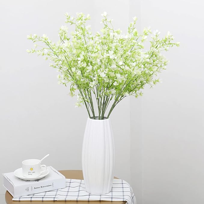 Grand Verde 29” White Plastic Flowers Artificial Bouquet Faux Greenery Long Stems for Tall Vase, DIY Crafts Home Decoration, Bulk 5pcs