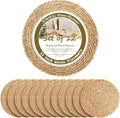 13 Inch Woven Placemats Set of 12, Rustic Round Placemat for Dining Table, Boho Jute Charger for Dinner Plates, Farmhouse Winter Holiday Decor, Water Hyacinth Wicker Rattan Braided Place Mats