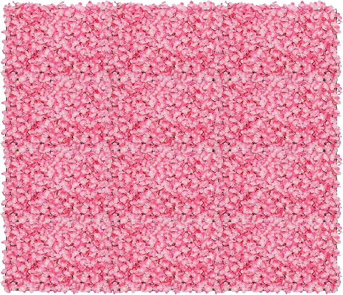 Flower Wall Panels, 20Pcs Artificial Flower Wall 3D Flower Wall Backdrop, 20-Piece Set of Pink Rose Floral Backdrop for Wedding Home Decoration (Pink, 23.6 * 15.7in)