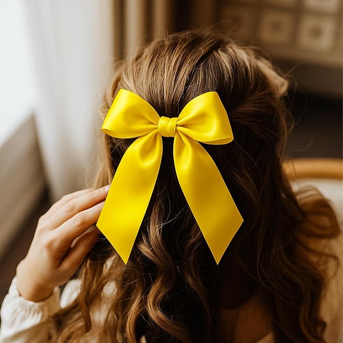 Fullive 1 1/2 Inch Yellow Ribbon, 30 Yards Ribbons for Crafts, Polyester Satin Ribbon for Gift Wrapping for Birthday Christmas Decorations Party Favor DIY Bows Floral Arrangements Wrapping Bouquet