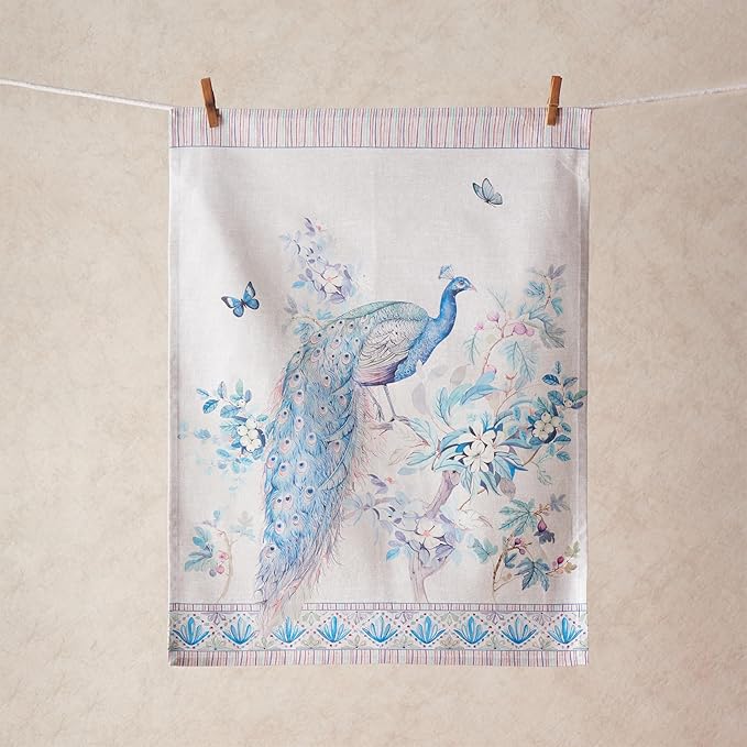 Maison d' Hermine Placemat 100% Combed Cotton Premium Cloth Placemats 13"x19" Washable Place Mats, Home, Kitchen, Dining, Cocktail Parties & Camping - Peacock Utopia (Set of 4)
