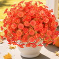 12 Bundles UV Resistant Fake Mums Silk Flowers Faux Mums, Fall Flowers Artificial for Decoration,Artificial Morning Glory for Thanksgiving Fall Decor Halloween Window Box Porch Outdoor Garden