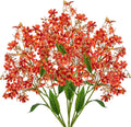 Hollyone Artificial Daphne Flowers with Long Stem 3Pcs Faux Fall Autumn Orange Flowers 28.3” Fake Silk Flowers Piacks Bouquet for Floral Arrangement Wedding Party Centerpiece Table Home Decor