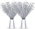 Geosar 30 Pcs Christmas Artificial Glitter Berry Stem Decorations 17 Inch Faux Stick Floral Pick Centerpiece Bouquet Flower Bead Twigs for Centerpiece Tree Wreath Xmas Ornaments Home(Silver)