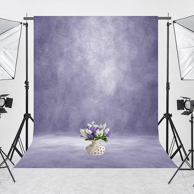 Abstract Professional Photography Backdrop for Portrait Photo Props Booth Background Photoshoot Studio with Polyester Fabric Roller Pocket on Top(8x12ft,Light Purple,No Stand)