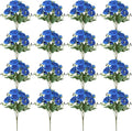 16 Pack Royal Blue Peonies Artificial Flowers,Fake Silk Hydrangea Bouquet for Bridal Wedding Home Table Decor Reusable Dining Opening Ceremony Birthday Arrangement Faux Floral