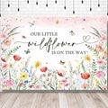 Sensfun Wildflower Baby Shower Backdrop A Little Wildflower is On The Way Baby Shower Decorations Girls Floral She is a Wildflower Baby Shower Banner Party Photography Background Photo Booth 8x6ft