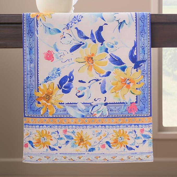 Maison d'Hermine Table Runner 100% Cotton Double Layer Table Runners 108 inches Long Decorative for Home Kitchen Dining Party Baby Shower Wedding Bridal Shower Spring Summer (Girassol,14.50" x 108")