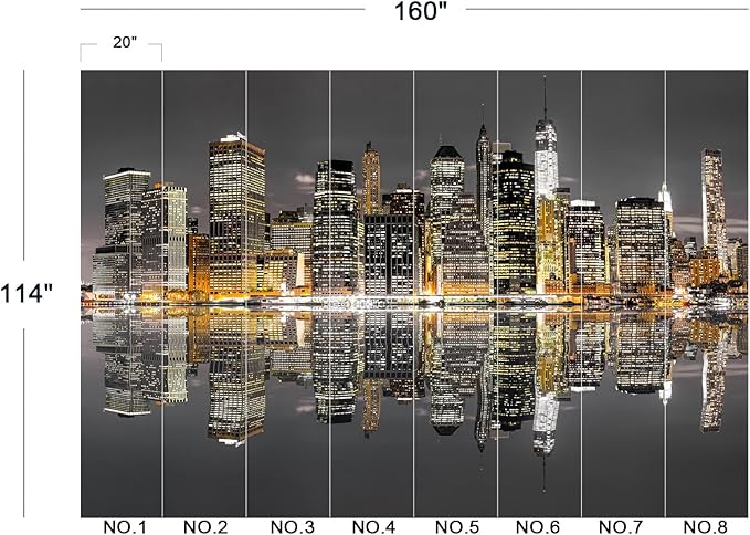 Cliouar-Aerial View of Manhattan, New York City Mural Wallpaper Peel and Stick 160" x 114"