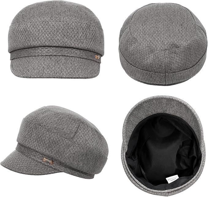 Women Retro Classic Visor Newsboy Cabbie Cap Beret Hats with Flower Buckle for Woman Ladies