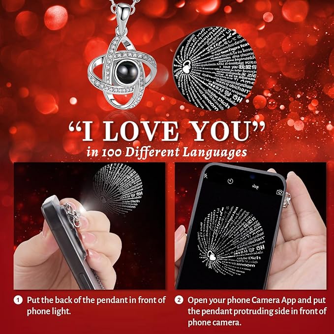 2 Preserved Rose Gift for Women - Eternal Rose with I Love You Necklace - Romantic Birthday Gifts for Girlfriend Mom Her Wife Grandma on Valentines Mothers Day Anniversary Christmas-Red