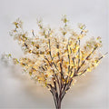 Sunm Boutique 3 PCS Silk Cherry Blossom Branches, Lighted Brown Twig Branches, Artificial White Cherry Blossom Flower, Cherry Blossom Stems Decor Faux Cherry Blossom Tree for Wedding Home Decor, 39'