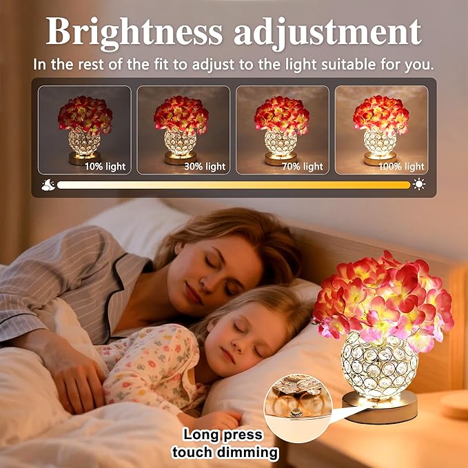 Artificial Hydrangea Flower Lamp with Remote Control, 3 Color Dimmable Night Light, Ideal Home Decor for Bedroom Living Room Wedding Coffee, Gifts for Women Friend Wife on Christmas Birthday