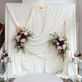 PartyVillage 10ft×15ft Ivory Backdrop Curtain for Wedding Parties, 2 Panels Wrinkle Free 15 FT Long Polyester Photo Backdrop Drapes Back Drop Cloth for Birthday Photography Background