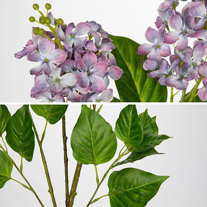 Artificial Lilac Flowers 30" Tall – Set of 3 Silk Lilac Flower Stems for Home Decor, Wedding Centerpieces, Faux Floral Arrangements – Light Purple Artificial Flowers for Vase, Spring & Farmhouse Décor