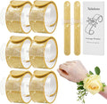 Corsage Wristlet Set of 6 - Gold Slap Bracelet Bands with Acrylic Base - Comfortable Corsage Wristlet Bracelets for DIY Crafting - Elegant Wrist Bands for Wedding - Prom - Party - Photoshoot (No Flowers Included)