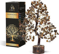 FASHIONZAADI Tiger Eye Crystal Tree, Reiki Gifts - Gemstone Tree - Spiritual Crystal Chakra Decor - Gifts for Women