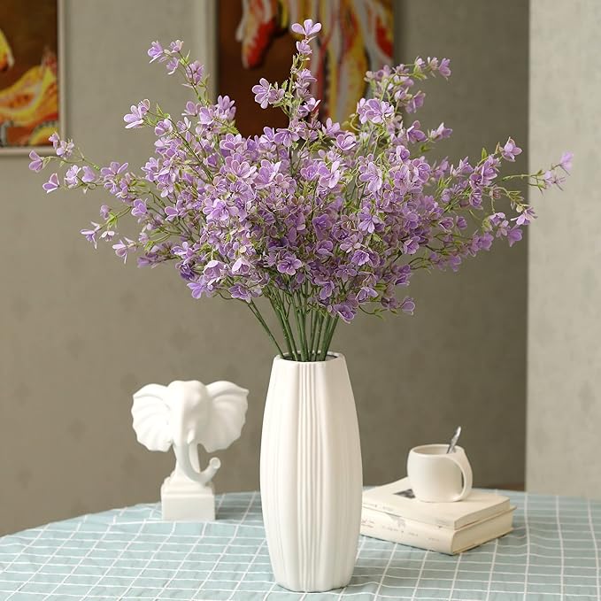 Grand Verde 29” Forget-Me-Not Artificial Flowers Faux Bouquet Long Stems for Tall Vase, DIY Crafts Home Decoration, Bulk 5pcs (Purple)
