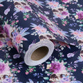Aimyoo Purple Floral Wrapping Paper Jumbo Roll 17 in x 60 ft, Daylily Flower Gift Wrap for Wedding Birthday Bridal Shower