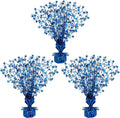 Crowye 3 Pieces Metallic Foil Spray Centerpiece Halloween Party Star Table Decoration Burst Centerpieces Fall Table Decor for Birthday New Year Party Holiday(Blue)