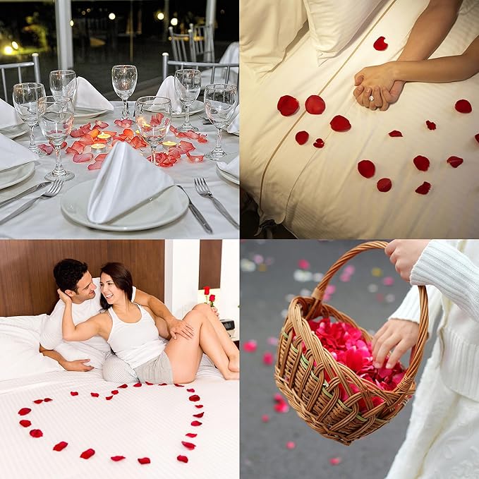 Separated 1000 PCS Artificial Gradient Orange Red Rose Petals, Sunset Flower Petals,Orange Flower Girl Petals for Wedding Decor,Romantic Night for her Set(Ready-to-use)