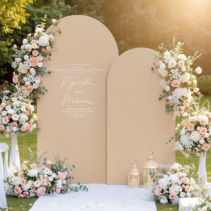 Nude Arch Backdrop Cover Set of 2 Birthday Party Arch Covers 7.2 and 6ft Wedding Arch Cover Stretchy Backdrop Bridal Baby Shower Birthday Arch Covers Spandex
