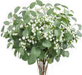 Beferr 5pcs Eucalyptus Stems & 6pcs Babys Breath Artificial Flowers Faux Greenery Bouquets for Wedding Table Centerpiece Home Decor