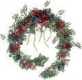 Ling's moment 9FT Eucalyptus and Willow Leaf Garland with White Flower, Handcrafted Wedding Sweetheart Table Centerpieces Head Table Decor Arch Backdrop Decorations for Wedding | Burgundy