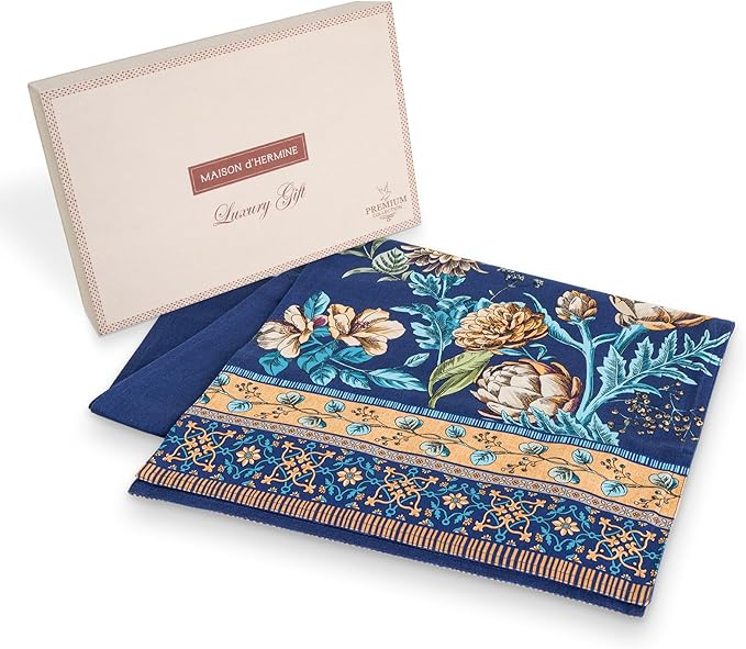 Maison d' Hermine Tablerunner 100% Combed Cotton Premium 14.50 Inch x 72 Inch Decorative Table Runner Table Runners, Dining, Buffet Party & Wedding, Artichoke (Double Layer)