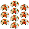 Sziqiqi Orange Fake Flowers for Fall Decoration Kissing Flower Balls for Wedding Centerpieces Tables Flower Centerpiece Arrangement for Party Festival